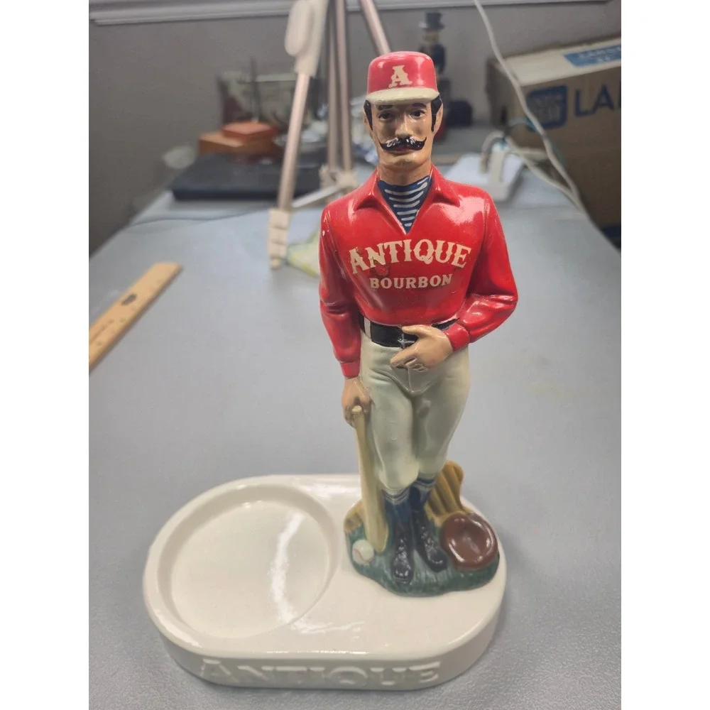 Vintage 1963 Antique Bourbon Baseball Player Bar Display Frankfort Distillers